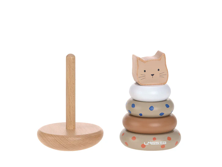 LÄSSIG | Stacking Ring Tower Wood - Plumme Box